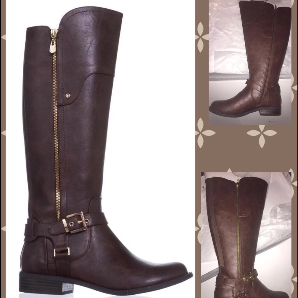 Guess knee-high equestrian wide calf boots